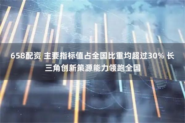 658配资 主要指标值占全国比重均超过30% 长三角创新策源能力领跑全国