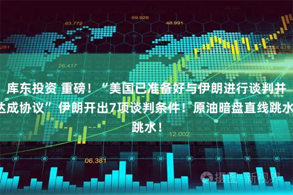 库东投资 重磅！“美国已准备好与伊朗进行谈判并达成协议” 伊朗开出7项谈判条件！原油暗盘直线跳水！